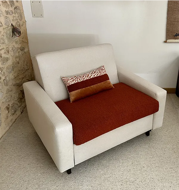 Réfection complexe de fauteuil (châssis, matelas, coussins)